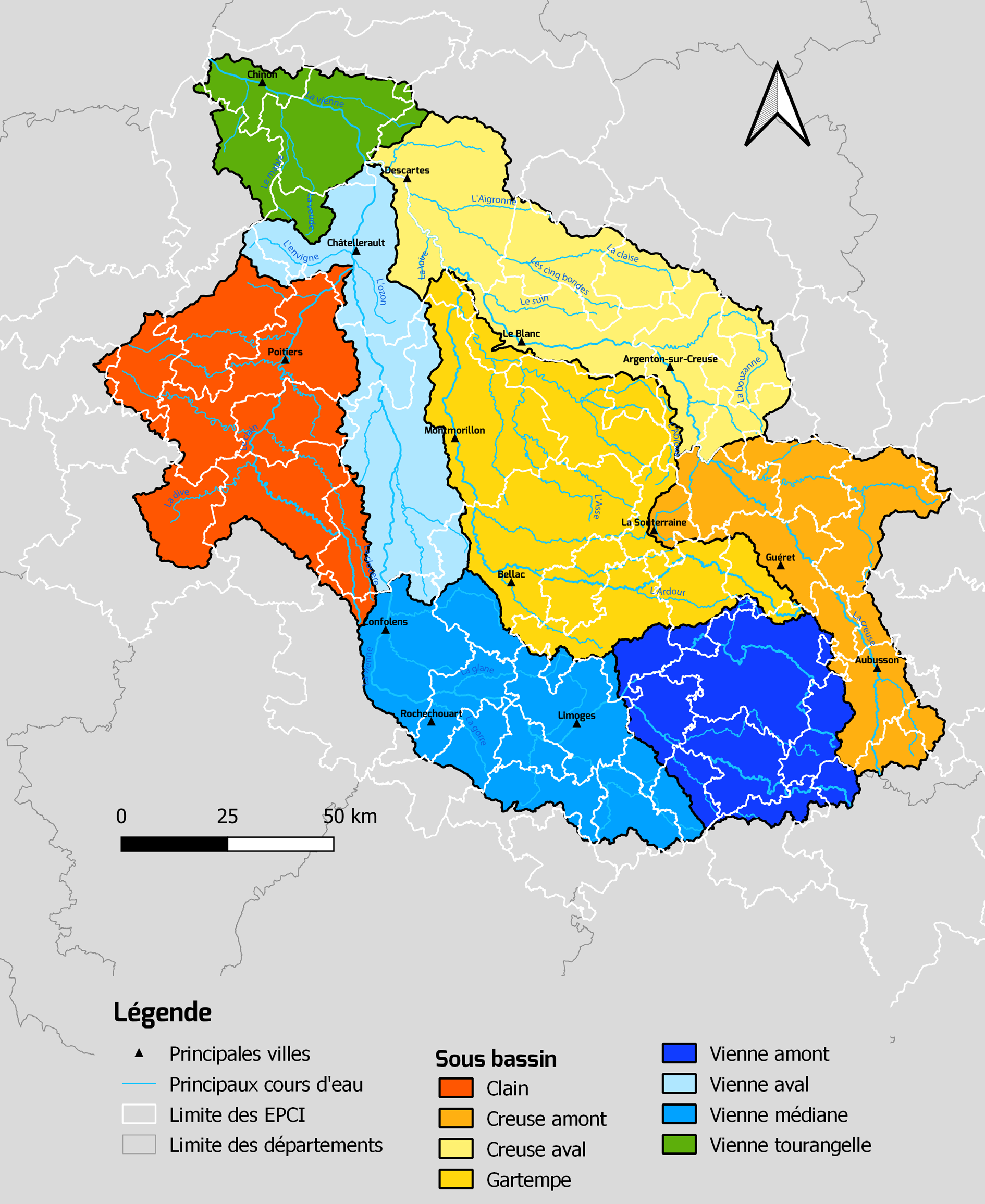 Territoire d'intervention EPTB Vienne