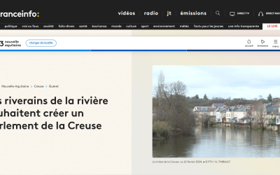 Intervention de l’EPTB Vienne sur France 3 Nouvelle-Aquitaine dans le cadre du projet de Parlement sur le bassin versant de la Creuse