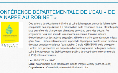 Conférence Départementale de l’Eau « De la nappe au robinet »