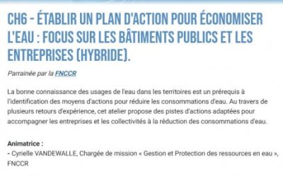 Conférence « Établir un plan d’action pour économiser l’eau : focus sur les bâtiments publics et les entreprises ».