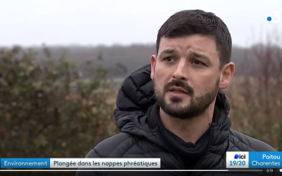 Niveau des nappes phréatiques dans la Vienne : Intervention de l’EPTB Vienne du 20 Décembre sur France 3 Poitou-Charentes